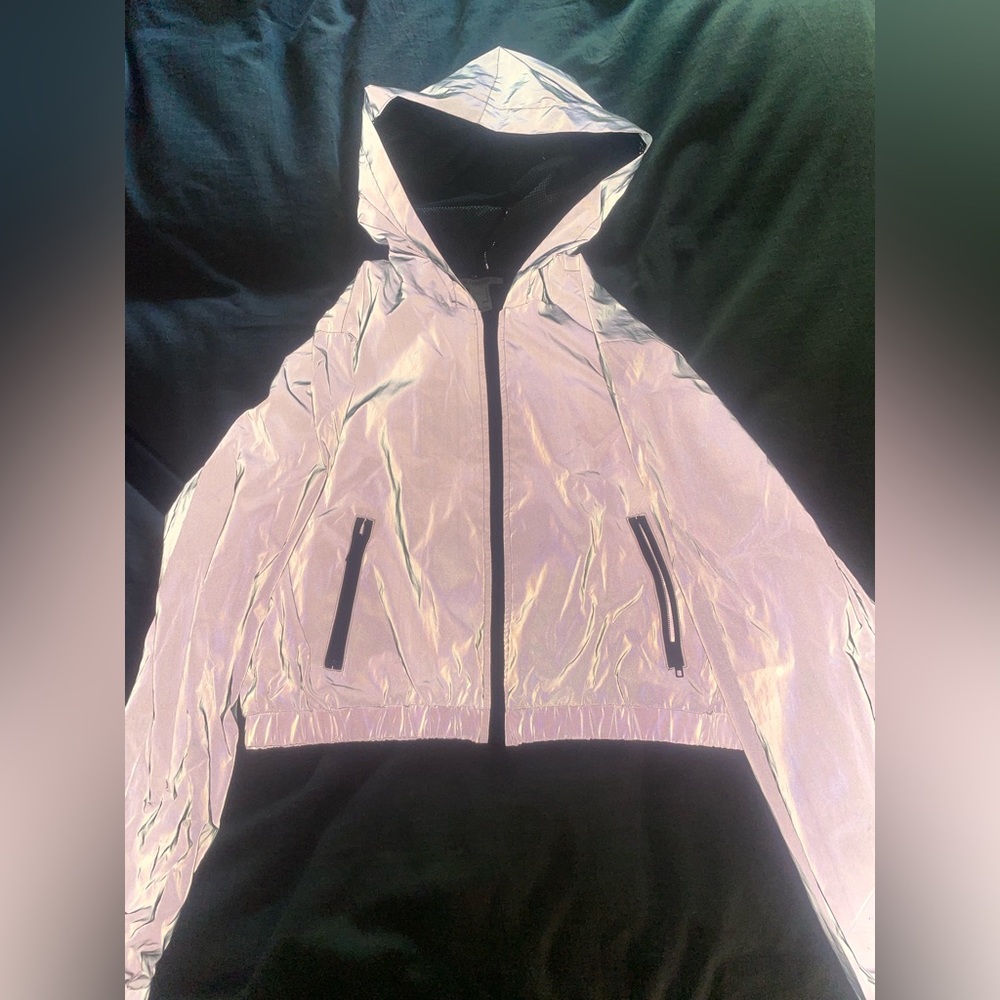 Cropped Reflective Windbreaker